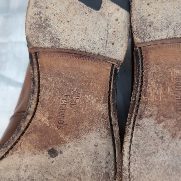 Allen Edmonds Westchester Penny Loafers Tan Leather Slip-On Dress Shoes Men 10.5 - Picture 8 of 10